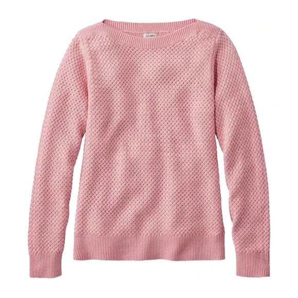 L.L. Bean Sweaters - LL Bean Basketweave Sweater Boatneck Pink